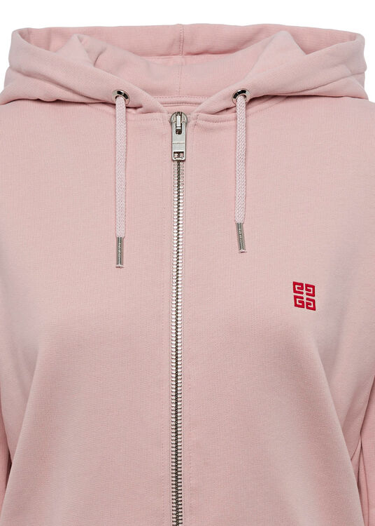 CUT OUT SHOULDER ZIPPED HOODIE image number 2