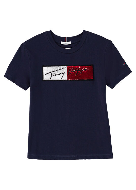 SEQUINS FLAG TEE S/S image number 0