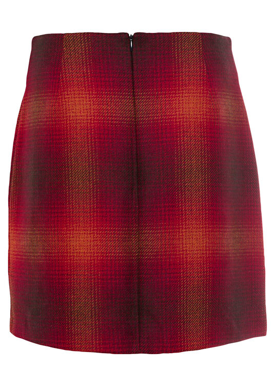 WOOL SHADOW CHECK SHORT SKIRT image number 1