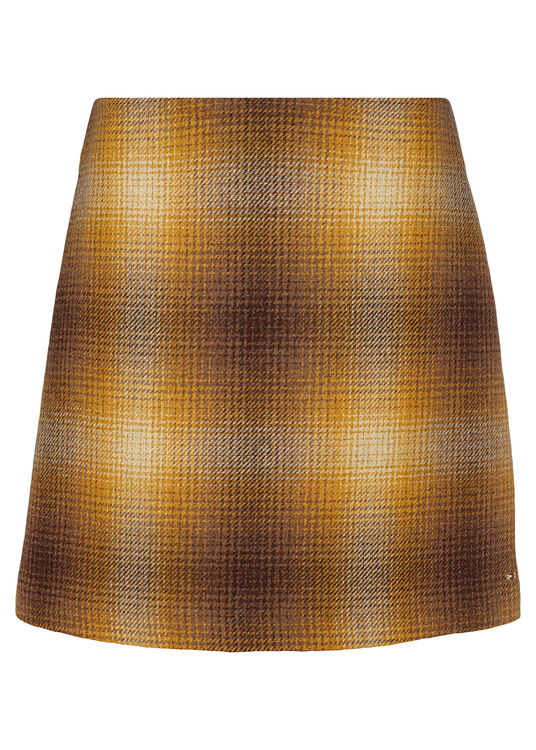 WOOL SHADOW CHECK SHORT SKIRT image number 0