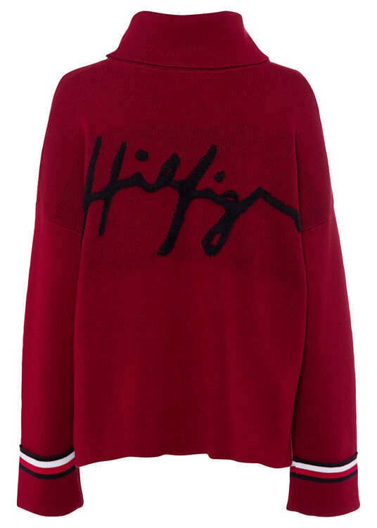 RELAXED TOMMY HIGH-NK SWEATER image number 1