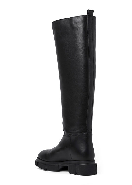 LEATHER BOOT WITH CHUNKY SOLE image number 2
