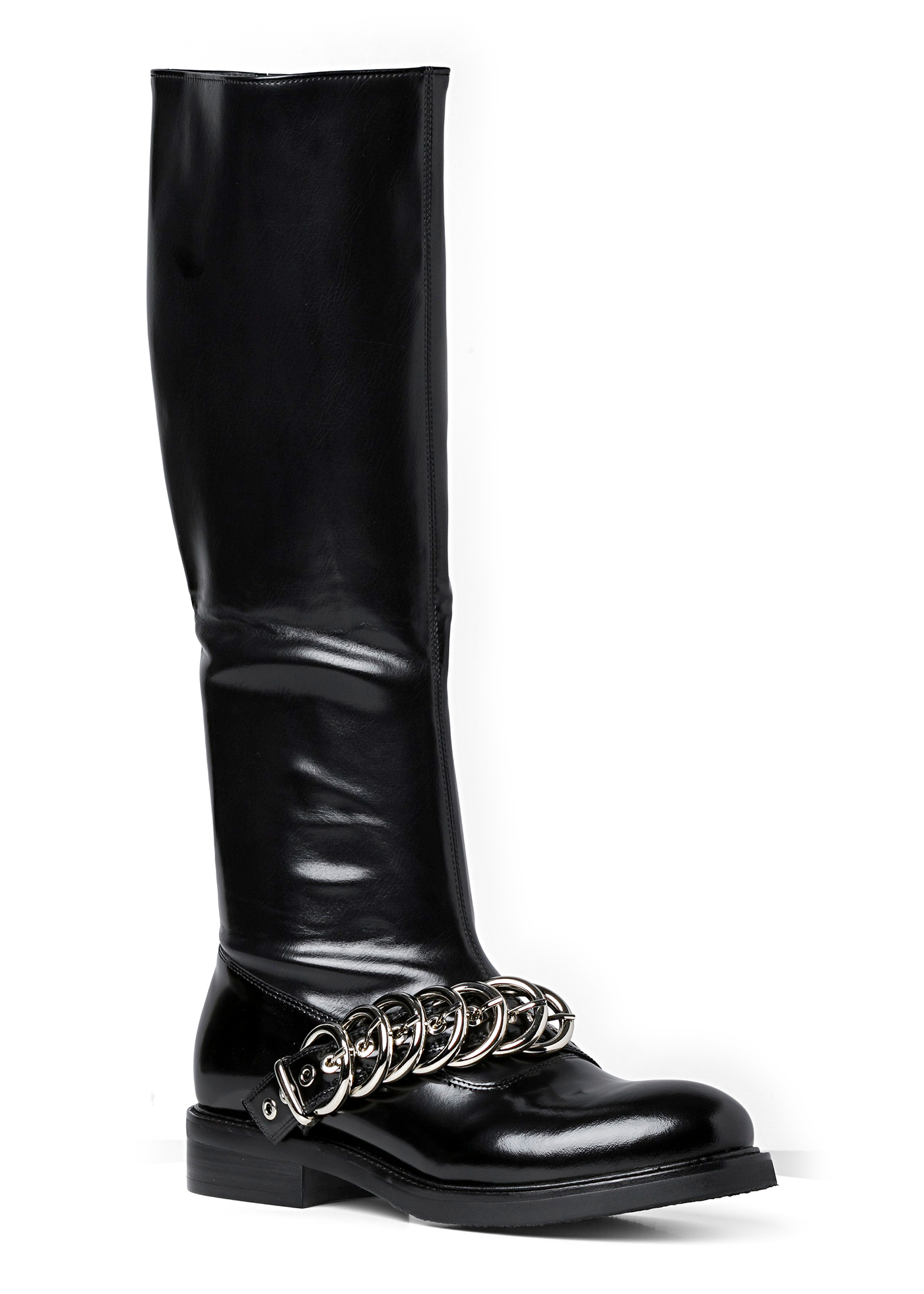 RIDING BOOT WITH SILVER CHAIN image number 1