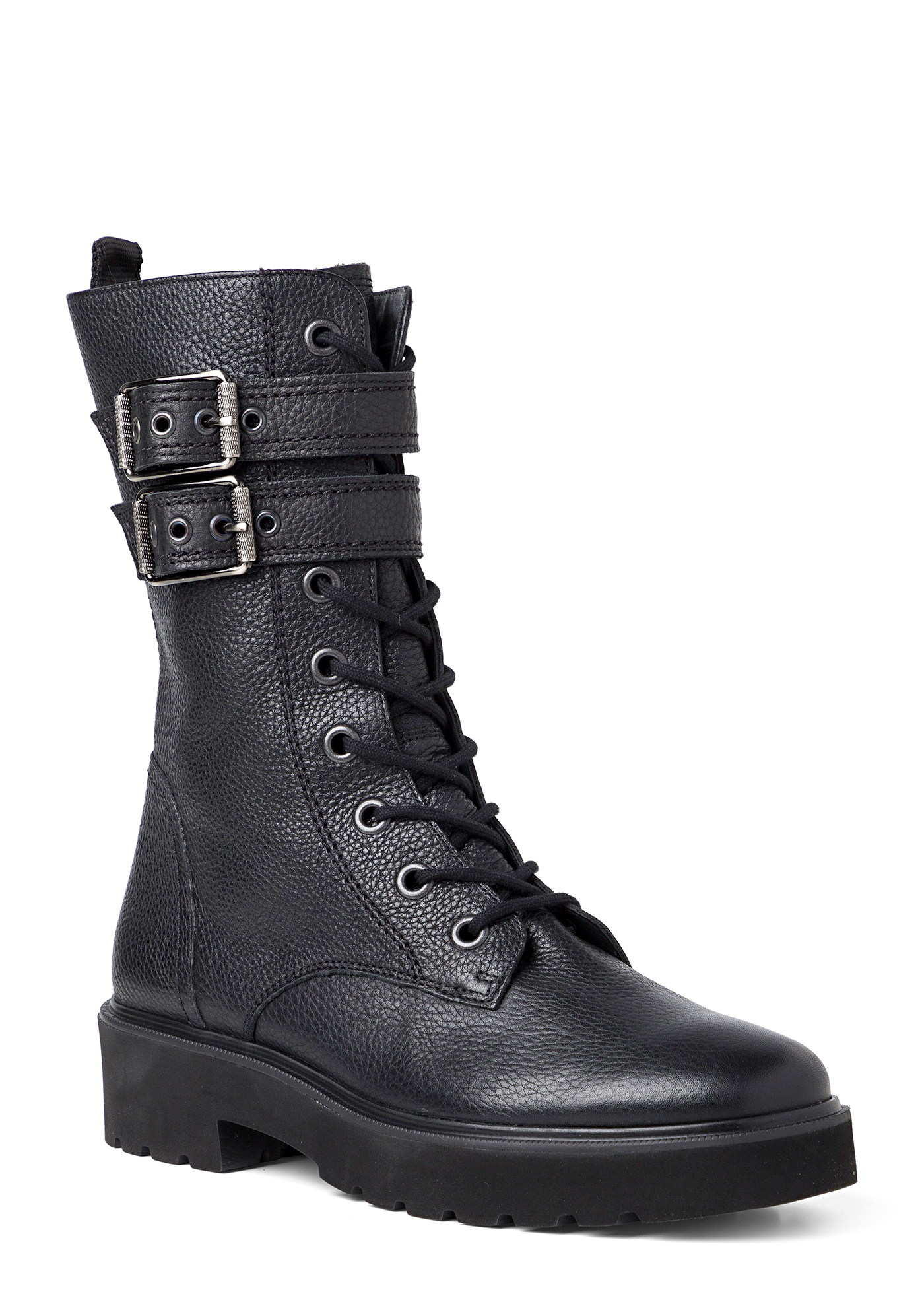 LACE UP BOOT WITH METAL ENCLOSING DETAIL image number 1
